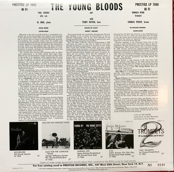 Phil Woods - The Young Bloods (Vinyl, LP, Album, Mono, Reissue, Limited Edition) Very Good Plus (VG+) / Near Mint (NM or M-)