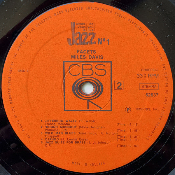 Miles Davis - Facets (Vinyl, LP, Compilation, Mono) Very Good Plus (VG+) / Very Good Plus (VG+)