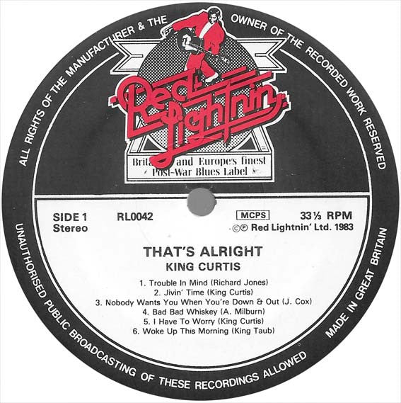 King Curtis - That's Alright (Vinyl, LP, Album, Reissue) Very Good Plus (VG+) / Fair (F)
