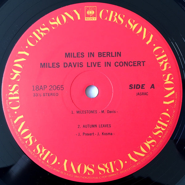 Miles Davis - Miles In Berlin (Vinyl, LP, Album, Reissue, Stereo)