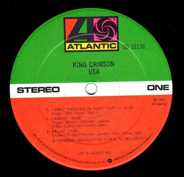 King Crimson - USA (Vinyl, LP, Album, Stereo) Near Mint (NM or M-) / Near Mint (NM or M-)