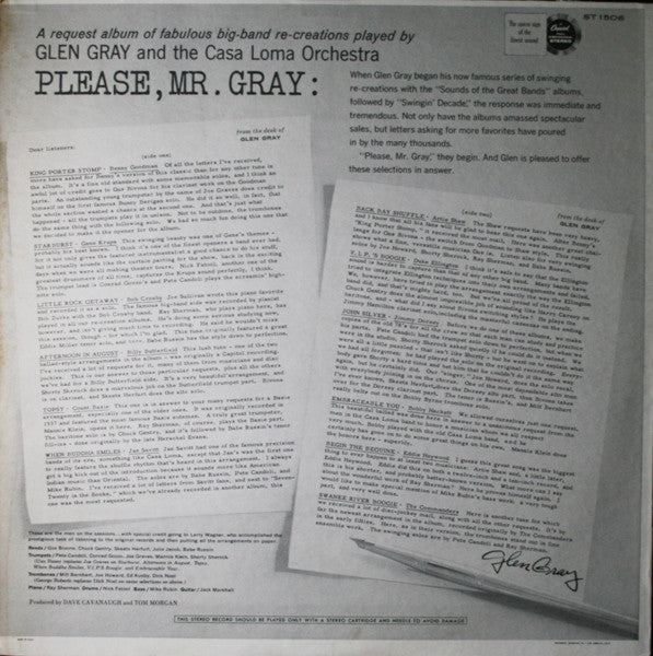 Glen Gray & The Casa Loma Orchestra - Please, Mr. Gray... (Vinyl, LP, Album, Stereo) Very Good (VG) / Good Plus (G+)