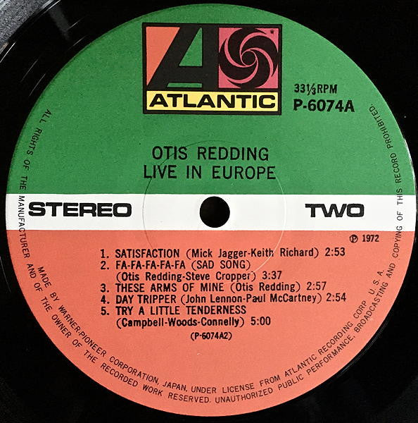Otis Redding - Otis Redding Live In Europe (Vinyl, LP, Album, Reissue) Very Good Plus (VG+) / Very Good (VG)