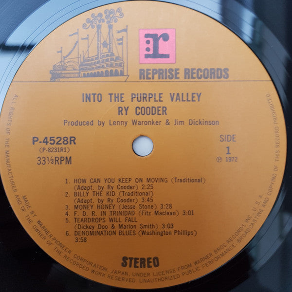 Ry Cooder - Into The Purple Valley (Vinyl, LP, Album, Limited Edition)