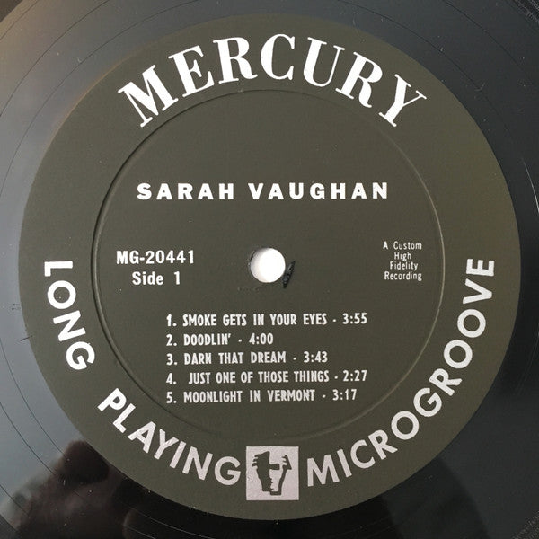 Sarah Vaughan - No Count Sarah (Vinyl, LP, Album, Mono) Very Good (VG) / Very Good Plus (VG+)