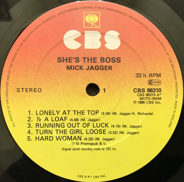 Mick Jagger - She's The Boss (Vinyl, LP, Album) Very Good (VG) / Very Good (VG)