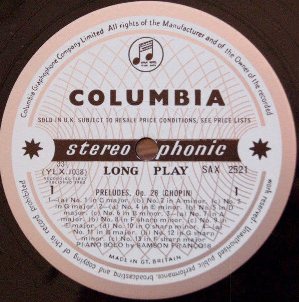 Frédéric Chopin - 24 Preludes (Vinyl, LP, Stereo) Very Good Plus (VG+) / Very Good Plus (VG+)