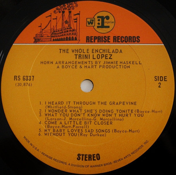 Trini Lopez - The Whole Enchilada (Vinyl, LP, Album) Very Good Plus (VG+) / Good Plus (G+)