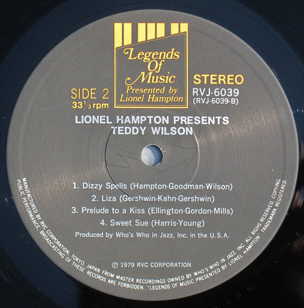 Lionel Hampton - Teddy Wilson (Vinyl, LP, Stereo) Very Good Plus (VG+) / Very Good Plus (VG+)