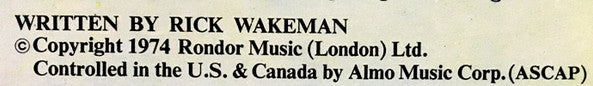 Rick Wakeman - Journey To The Centre Of The Earth (Vinyl, LP, Album, Repress, Stereo) Very Good Plus (VG+) / Very Good Plus (VG+)