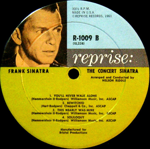 Frank Sinatra - The Concert Sinatra (Vinyl, LP, Album, Mono) Very Good Plus (VG+) / Good Plus (G+)