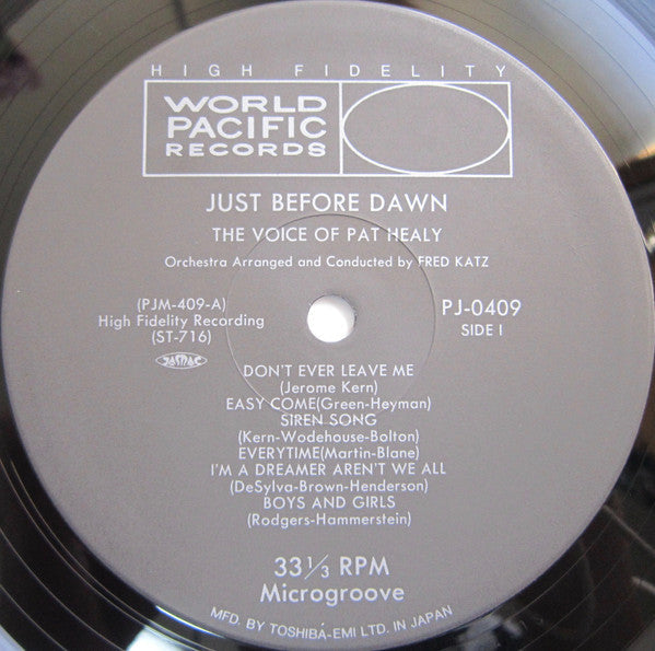 Pat Healy - Just Before Dawn (Vinyl, LP, Album, Mono) Very Good (VG) / Very Good Plus (VG+)