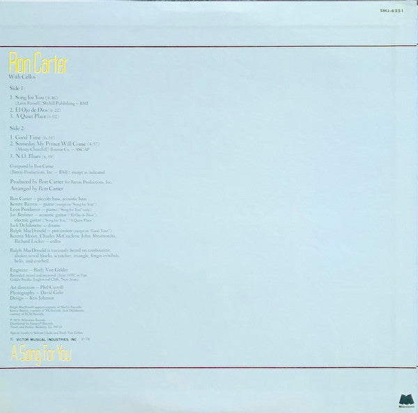Ron Carter - A Song For You (Vinyl, LP, Album, Stereo)