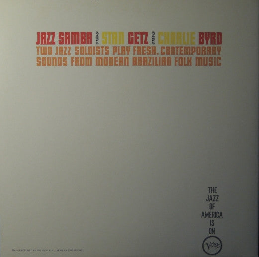 Stan Getz - Jazz Samba (Vinyl, LP, Album, Reissue) Very Good Plus (VG+) / Very Good (VG)