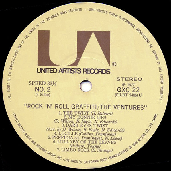 The Ventures - Rock 'N' Roll Graffiti (2xVinyl, LP, Compilation, Stereo) Very Good Plus (VG+) / Very Good (VG)