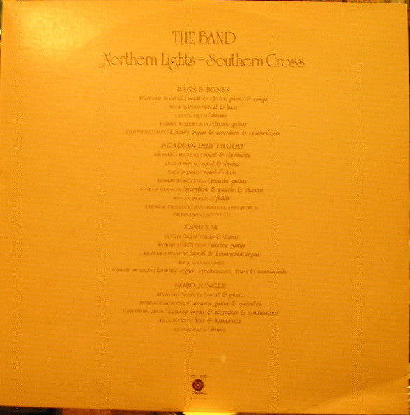 The Band - Northern Lights-Southern Cross (Vinyl, LP, Album) Very Good (VG) / Very Good (VG)