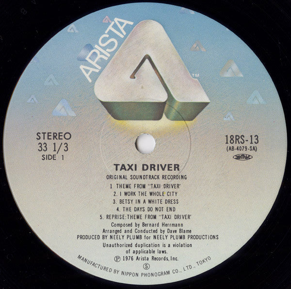 Bernard Herrmann - Taxi Driver - Original Soundtrack Recording (Vinyl, LP, Reissue) Very Good Plus (VG+) / Very Good Plus (VG+)