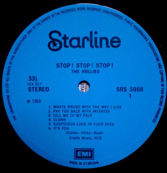 The Hollies - Stop! Stop! Stop! (Vinyl, LP, Album, Reissue, Stereo) Very Good Plus (VG+) / Very Good Plus (VG+)