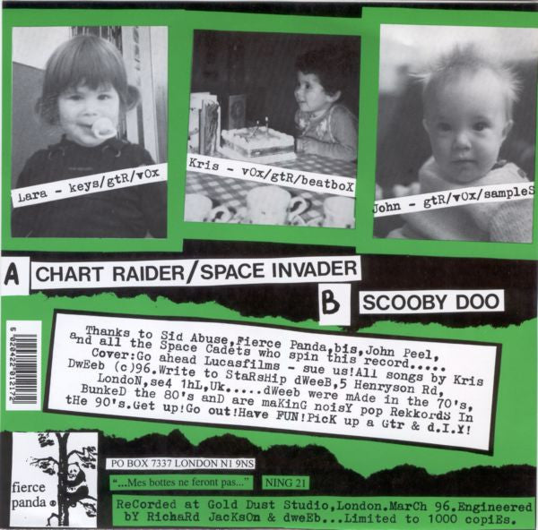 Dweeb - Chart Raider / Space Invader 45 (Vinyl, 7", Single) Very Good Plus (VG+) / Very Good Plus (VG+)