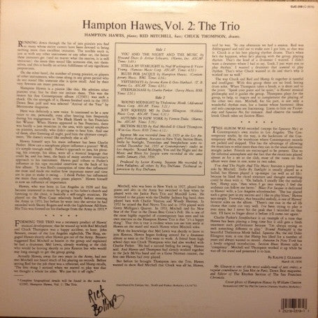 Hampton Hawes - This Is Hampton Hawes Vol. 2: The Trio (Vinyl, LP, Album) Very Good Plus (VG+) / Very Good Plus (VG+)