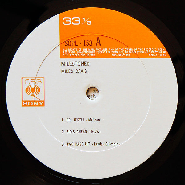 Miles Davis - Milestones (Vinyl, LP, Album, Reissue, Mono)