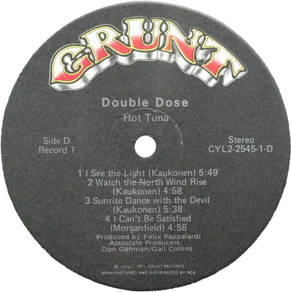 Hot Tuna - Double Dose (2xVinyl, LP, Album, Stereo) Very Good (VG) / Very Good (VG)