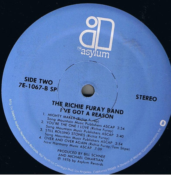 The Richie Furay Band - I've Got A Reason (Vinyl, LP, Album, Stereo) Very Good (VG) / Good Plus (G+)