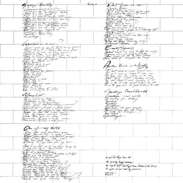 Pink Floyd - The Wall (Vinyl, LP, Album, Stereo)