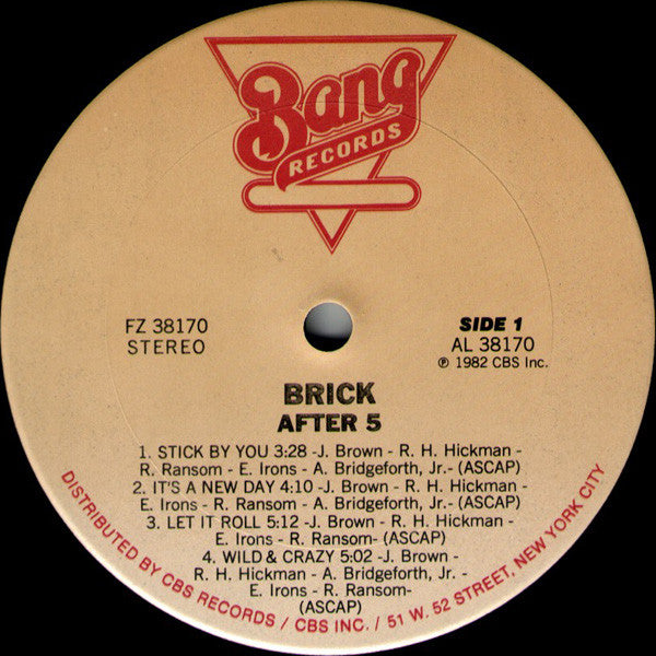 Brick - After 5 (Vinyl, LP, Album) Very Good (VG) / Good (G)