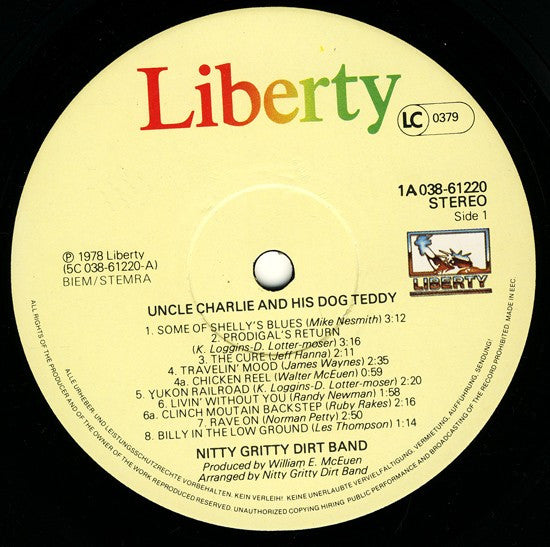 Nitty Gritty Dirt Band - Uncle Charlie & His Dog Teddy (Vinyl, LP, Album, Reissue) Very Good Plus (VG+) / Very Good (VG)