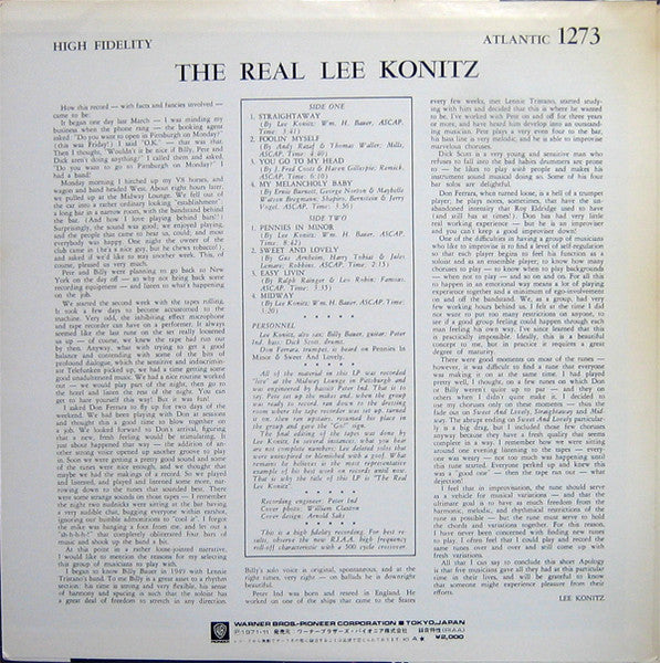 Lee Konitz - The Real Lee Konitz (Vinyl, LP, Album, Reissue, Mono)