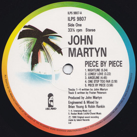 John Martyn - Piece By Piece (Vinyl, LP, Album) Very Good Plus (VG+) / Very Good Plus (VG+)