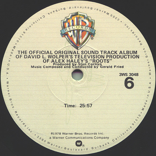 Gerald Fried - Roots (The Official Original Sound Track Album Of David L. Wolper's Television Production Of Alex Haley's) (3xVinyl, LP, Album) Very Good (VG) / Very Good (VG)