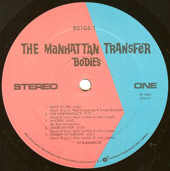 The Manhattan Transfer - Bodies And Souls (Vinyl, LP, Album) Very Good Plus (VG+) / Very Good Plus (VG+)