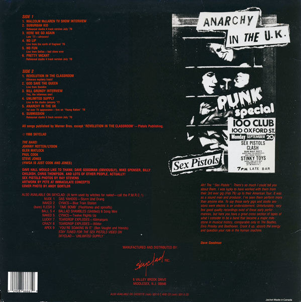 Sex Pistols - We've Cum For Your Children (Wanted: The Goodman Tapes) (Vinyl, LP, Compilation) Near Mint (NM or M-) / Near Mint (NM or M-)
