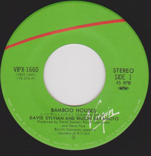 Ryuichi Sakamoto & David Sylvian - Bamboo Houses • Bamboo Music (Vinyl, 7", 45 RPM, Single) Very Good Plus (VG+) / Very Good Plus (VG+)