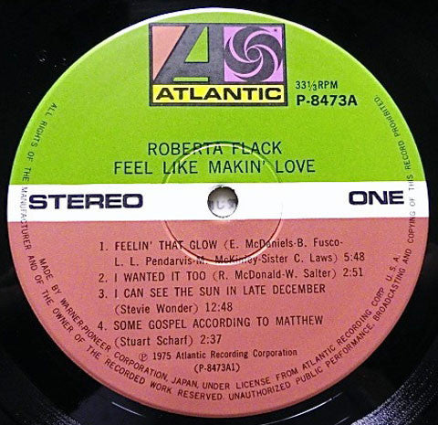 Roberta Flack - Feel Like Makin' Love (Vinyl, LP, Album) Very Good Plus (VG+) / Good Plus (G+)