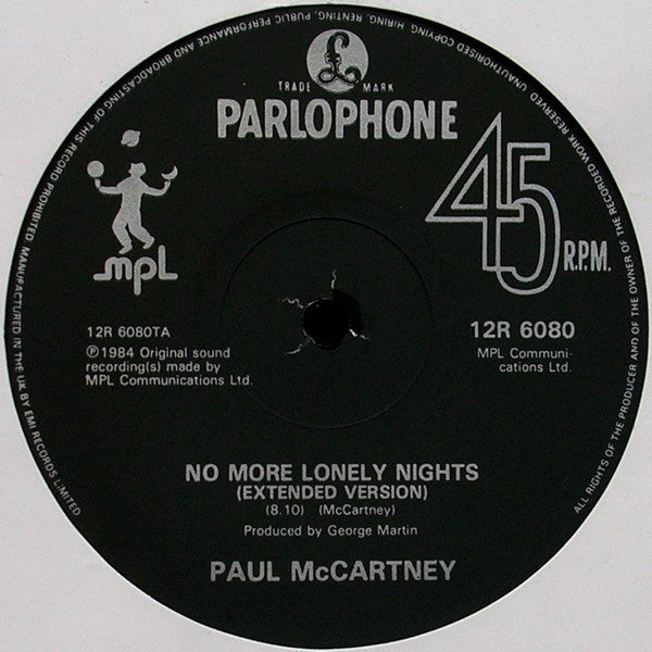 Paul McCartney - No More Lonely Nights (Vinyl, 12", 45 RPM, Single) Very Good (VG) / Very Good (VG)