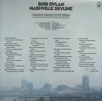 Bob Dylan - Nashville Skyline (Vinyl, LP, Album, Reissue) Near Mint (NM or M-) / Very Good Plus (VG+)