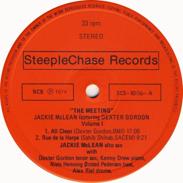 Jackie McLean - The Meeting Vol. 1 (Vinyl, LP, Album, Stereo) Very Good (VG) / Very Good (VG)
