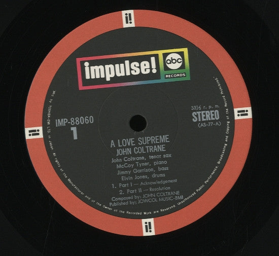 John Coltrane - A Love Supreme (Vinyl, LP, Album, Reissue, Stereo)
