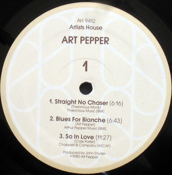 Art Pepper - So In Love (Vinyl, LP, Album)