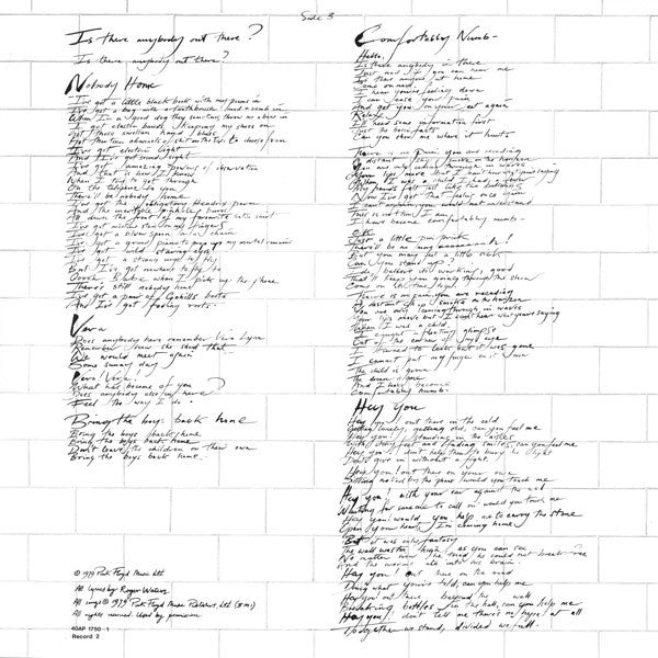 Pink Floyd - The Wall (Vinyl, LP, Album, Stereo)