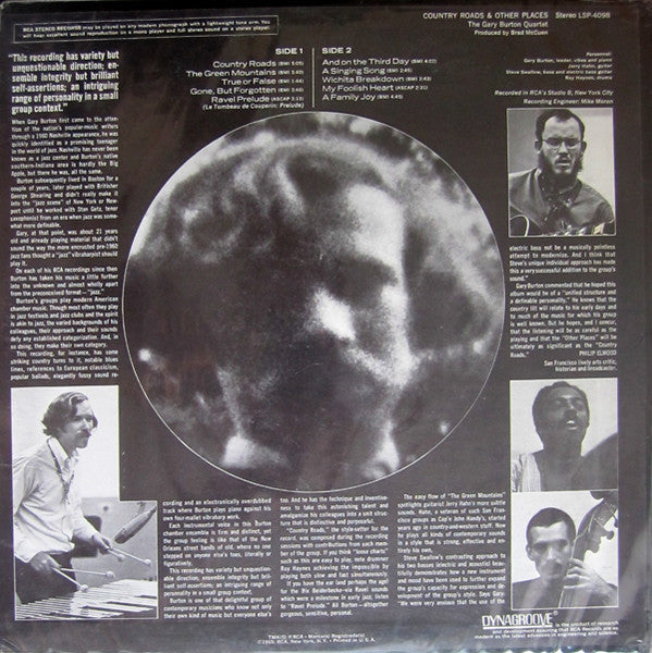 Gary Burton Quartet - Country Roads & Other Places (Vinyl, LP, Album) Good Plus (G+) / Good (G)