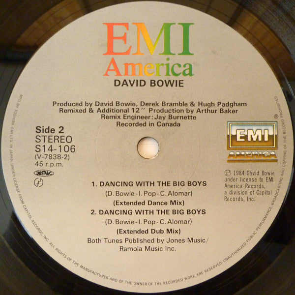 David Bowie - Blue Jean (Extended Dance Mix) (Vinyl, 12", 45 RPM, Single) Very Good Plus (VG+) / Very Good (VG)