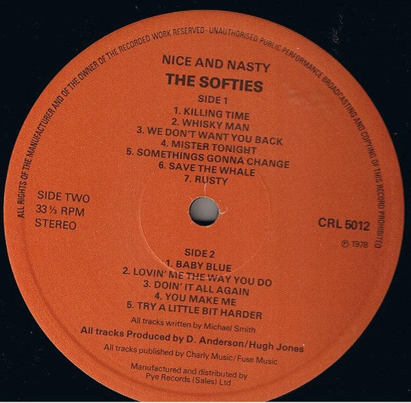 The Softies (2) - Nice And Nasty (Vinyl, LP, Album) Very Good (VG) / Very Good (VG)