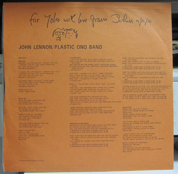 John Lennon - John Lennon / Plastic Ono Band (Vinyl, LP, Album, Rei...