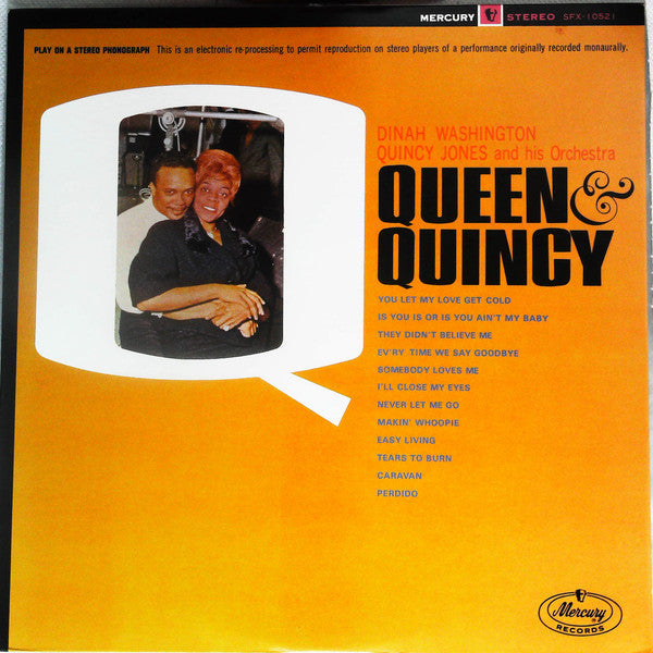 Dinah Washington - Queen & Quincy (Vinyl, LP, Reissue, Stereo) Very Good Plus (VG+) / Very Good Plus (VG+)