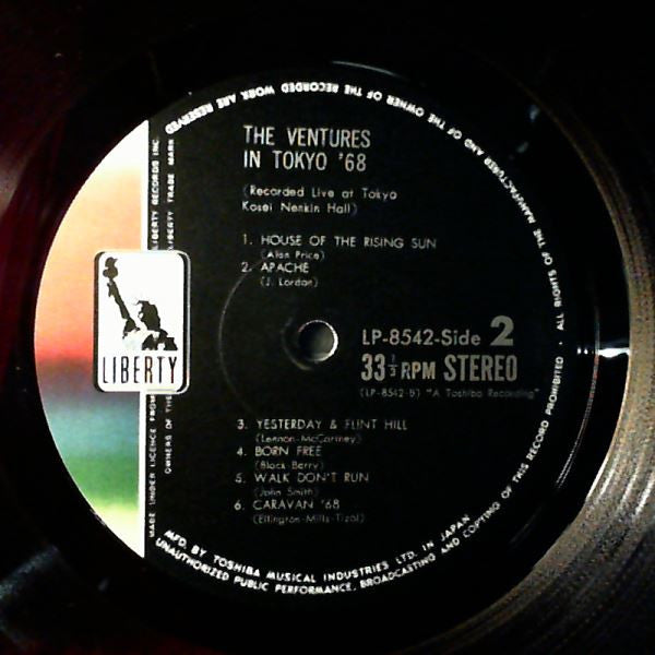 The Ventures - In Tokyo '68 (Vinyl, LP, Album, Stereo) Good Plus (G+) / Good Plus (G+)