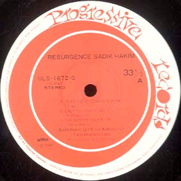Sadik Hakim - Resurgence (Vinyl, LP, Album, Reissue) Very Good Plus (VG+) / Very Good Plus (VG+)